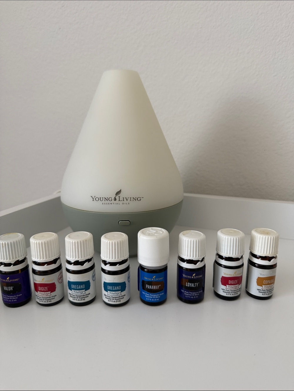9 piece Young Living Oils & Diffuser